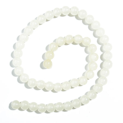 1 brin de perles de verre unies 6/8mm – Perles rondes intercalaires lâches pour la fabrication de bijoux DIY, bracelets faits main, colliers et accessoires d'artisanat