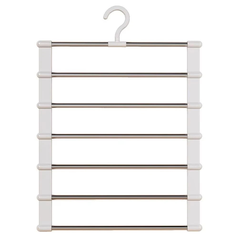 Cintre Multiple pour Pantalons – Organisateur de Placard Gain de Place avec Pinces Antidérapantes pour Pantalons, Jeans et Rangement de Vêtements