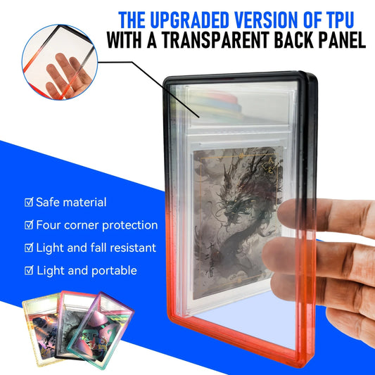 Funda protectora de TPU con purpurina para tarjetas coleccionables graduadas PSA de 35PT – Funda protectora con parte trasera transparente para exhibición