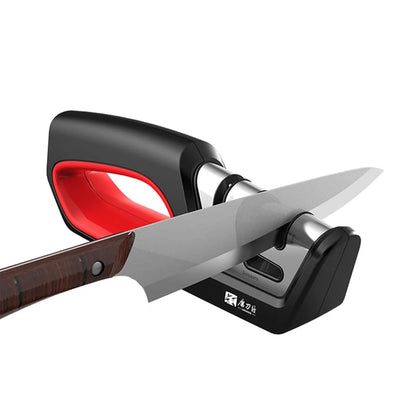 Aiguiseur de couteaux 4 en 1 – Aiguiseur en céramique, acier de tungstène et diamant pour couteaux et ciseaux