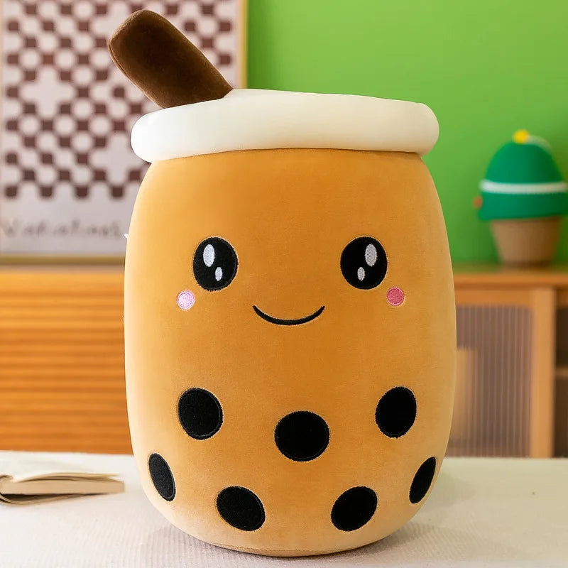 Giant Bubble Tea Plush Pillow – 22–70cm Squishy Milk Tea Boba Stuffed Toy Fruit Drink Bottle Decor Gift