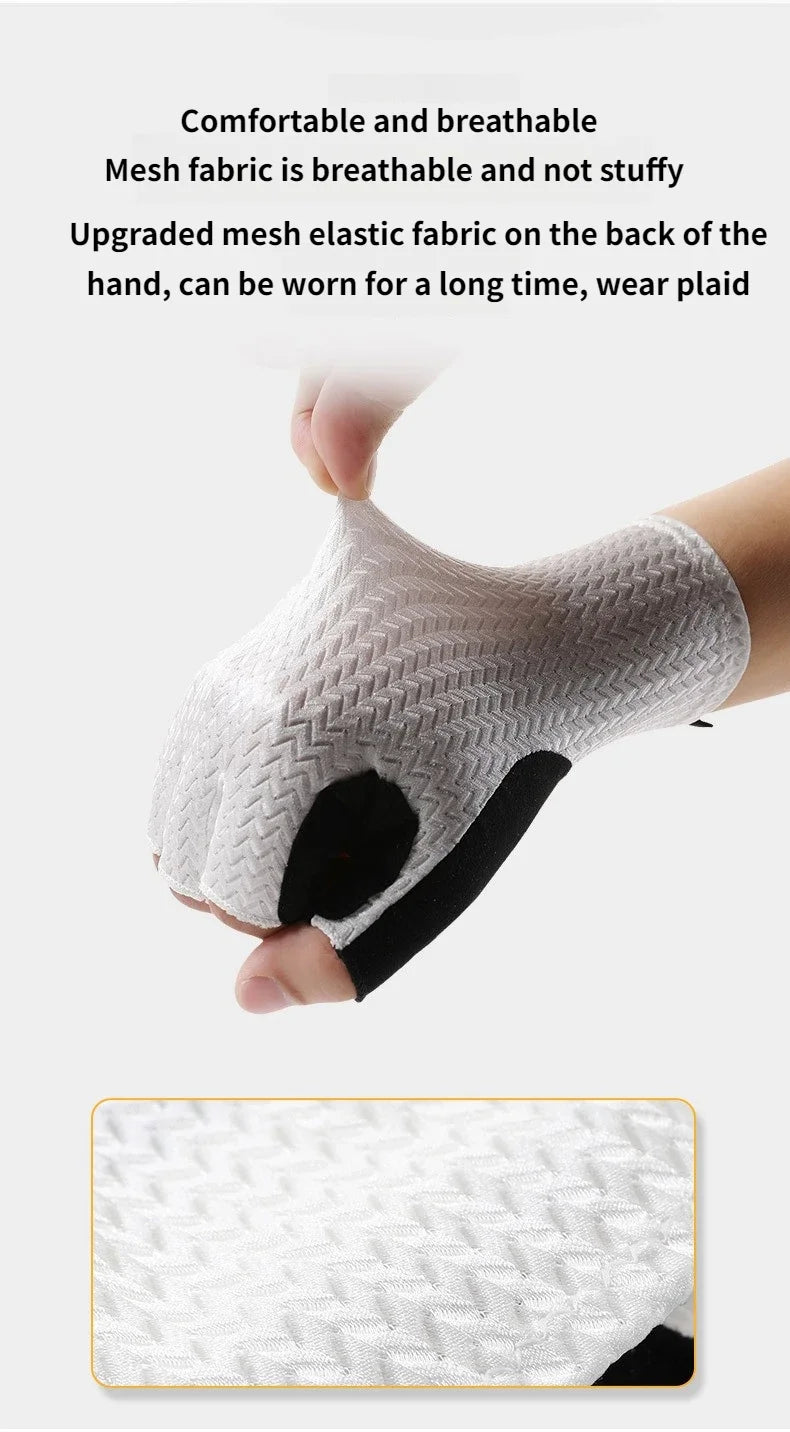 Guantes de Ciclismo Transpirables de Medio Dedo de Verano – Guantes Ultraligeros para Bicicleta de Carretera con Almohadillas Antideslizantes de Silicona para Ciclismo, MTB y Deportes al Aire Libre