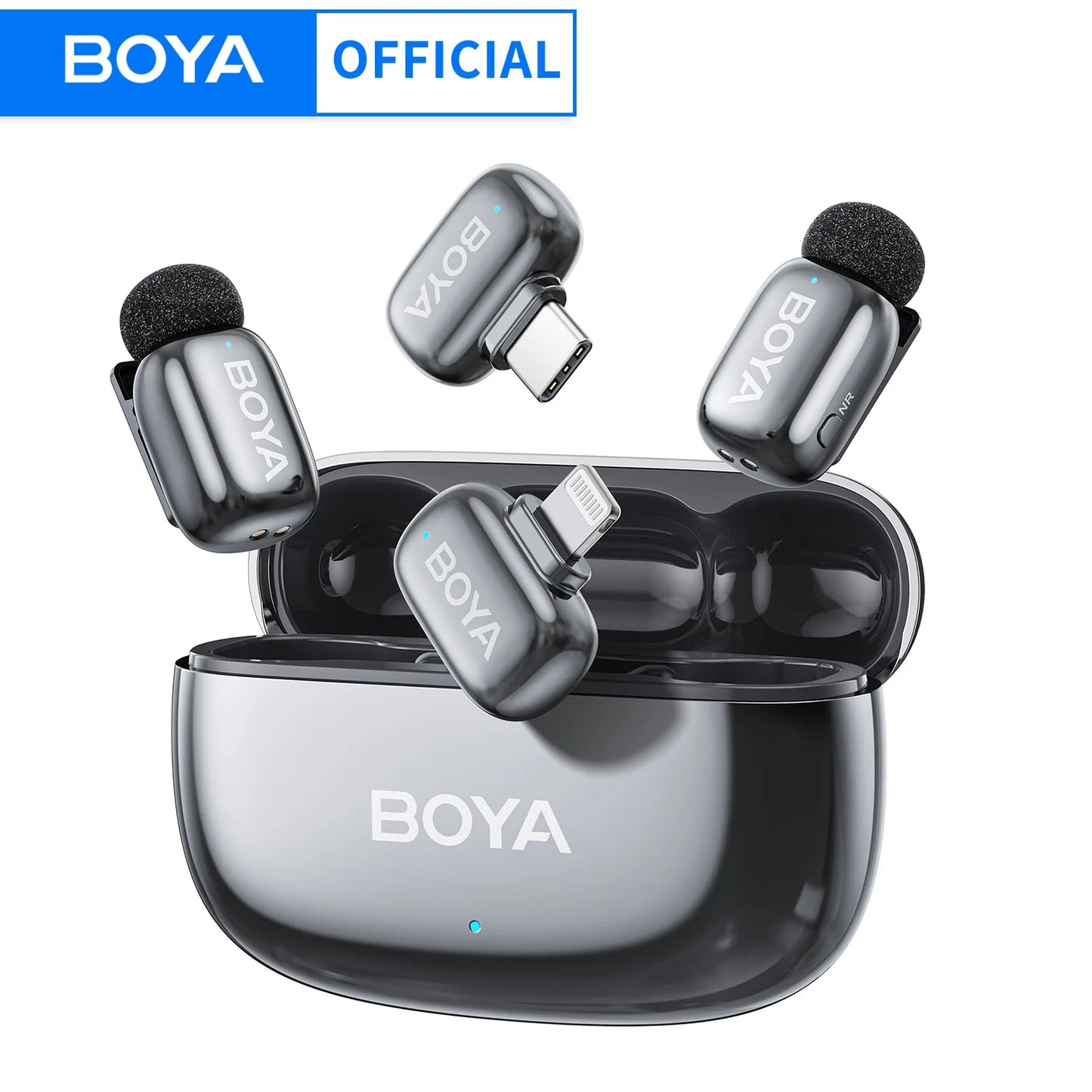 BOYA Mini 2 Wireless Lavalier Microphone – Mini Clip-On Mic with AI Noise Reduction for iPhone, Android & USB-C Video Recording