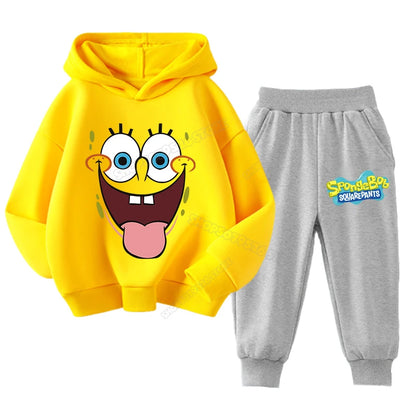SpongeBob Kids Sportswear Set – Patrick Star Hoodie & Sweatpants Outfit for Boys and Girls