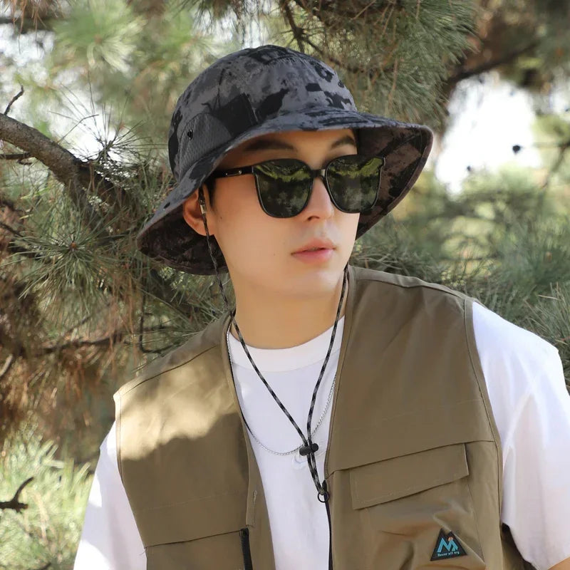 XXL 60-65cm Large Size Sun Bucket Hat for Men – Lightweight Quick-Dry Outdoor Fishing Cap with Sun Protection for Hiking & Jungle