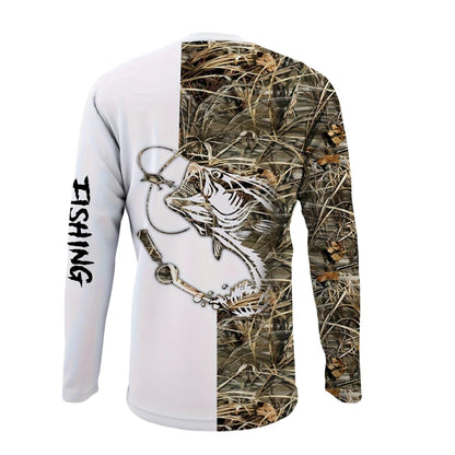 Men's Long Sleeve Fishing Shirt – Casual Crew Neck Outdoor Performance T-Shirt for Fishing, Hiking & Everyday Wear