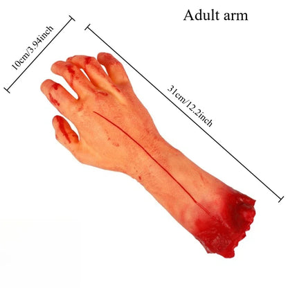 Halloween Fake Body Parts Props – Scary Bloody Human Brain, Heart, Hand, Finger, Leg & Foot Decorations for Halloween Parties, Haunted Houses & Horror Decor