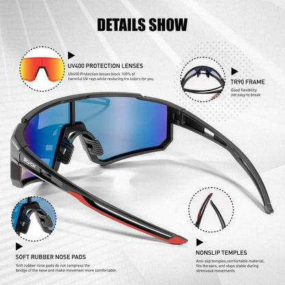 SCVCN Cycling Sunglasses – UV400 Sports Eyewear for Men & Women, Road Bike & Outdoor Glasses for Driving, Mountain Climbing & Cycling
