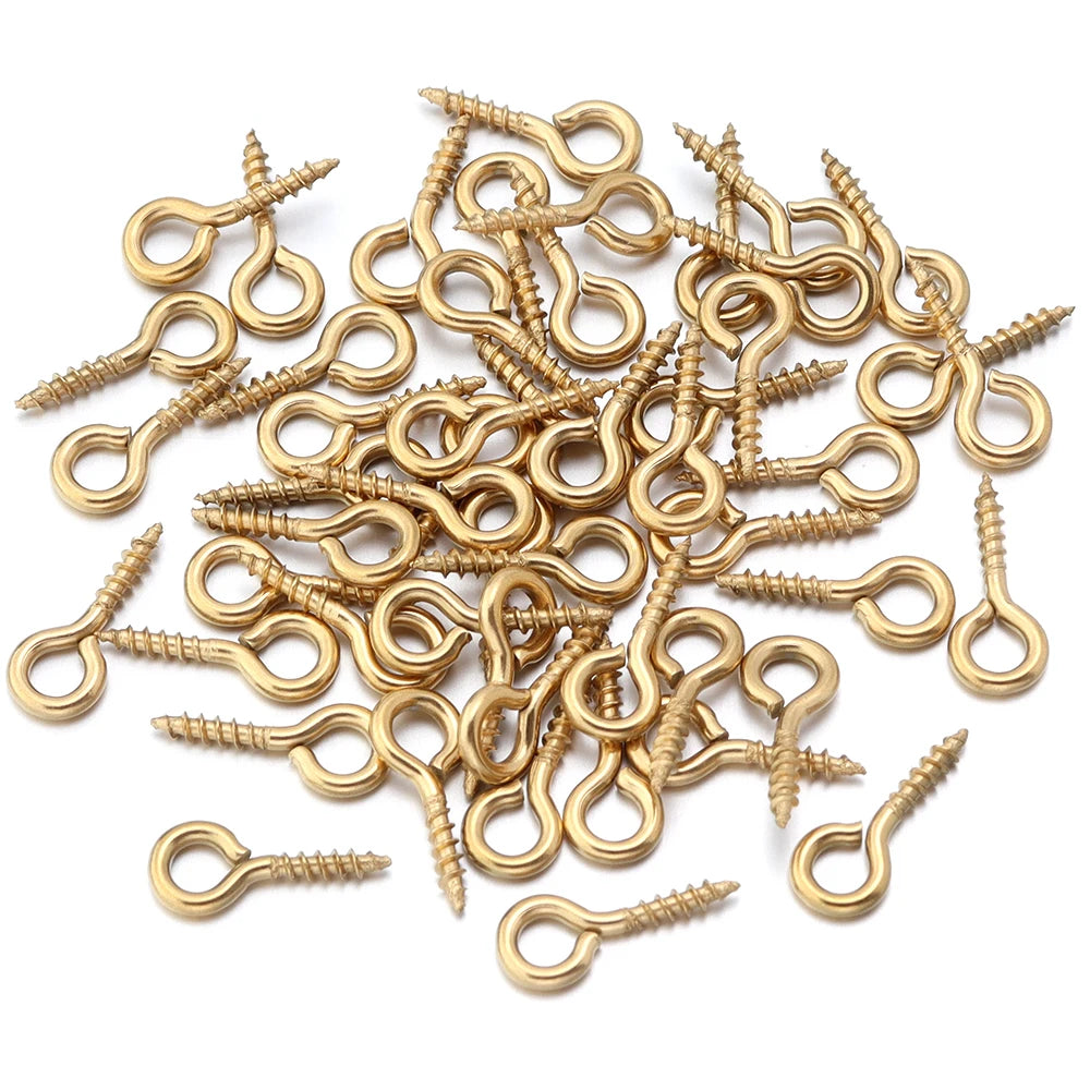 20–50 Piece Stainless Steel Screw Eye Pins with Keychain Hooks – Mini Threaded Eye Pins for DIY Jewelry, Bracelets, Pendants & Crafts