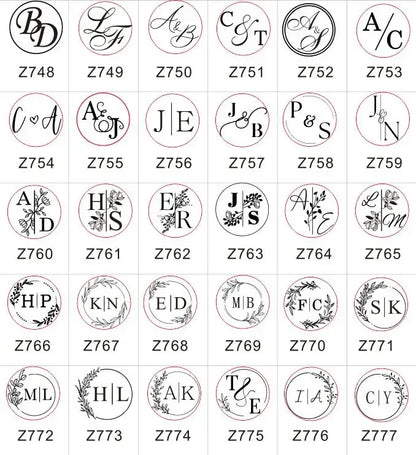 Sello de cera personalizado para bodas – Iniciales y logo personalizados, sello de metal para invitaciones | Embalaje de regalo DIY y accesorio de decoración de bodas