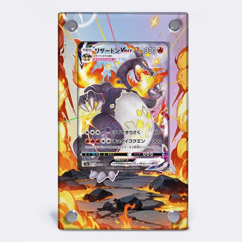 Ladrillo Expositor de Cartas de Arte Extendido Pokémon – Soporte de Exhibición de Ilustraciones de Cartas Coleccionables de la Colección Charizard para Coleccionistas y Regalos de Cumpleaños (Carta No Incluida)