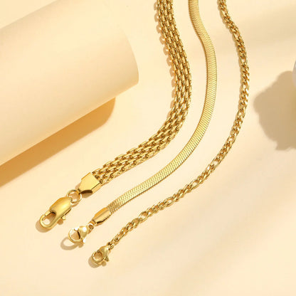 Waterproof Stainless Steel Chain Bracelet – Gold Plated Stackable Link Bracelet for Women | Trendy Fashion Jewelry Gift
