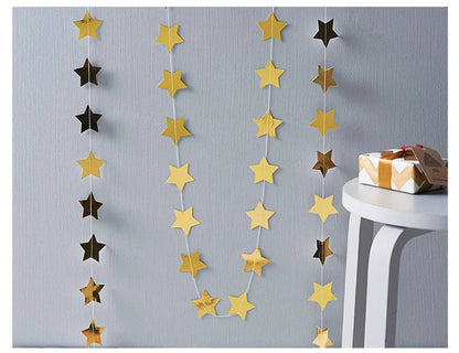4M Moon & Star Glitter Paper Garland – Hanging Party Banner for Weddings, Eid, Baby Showers & Celebrations