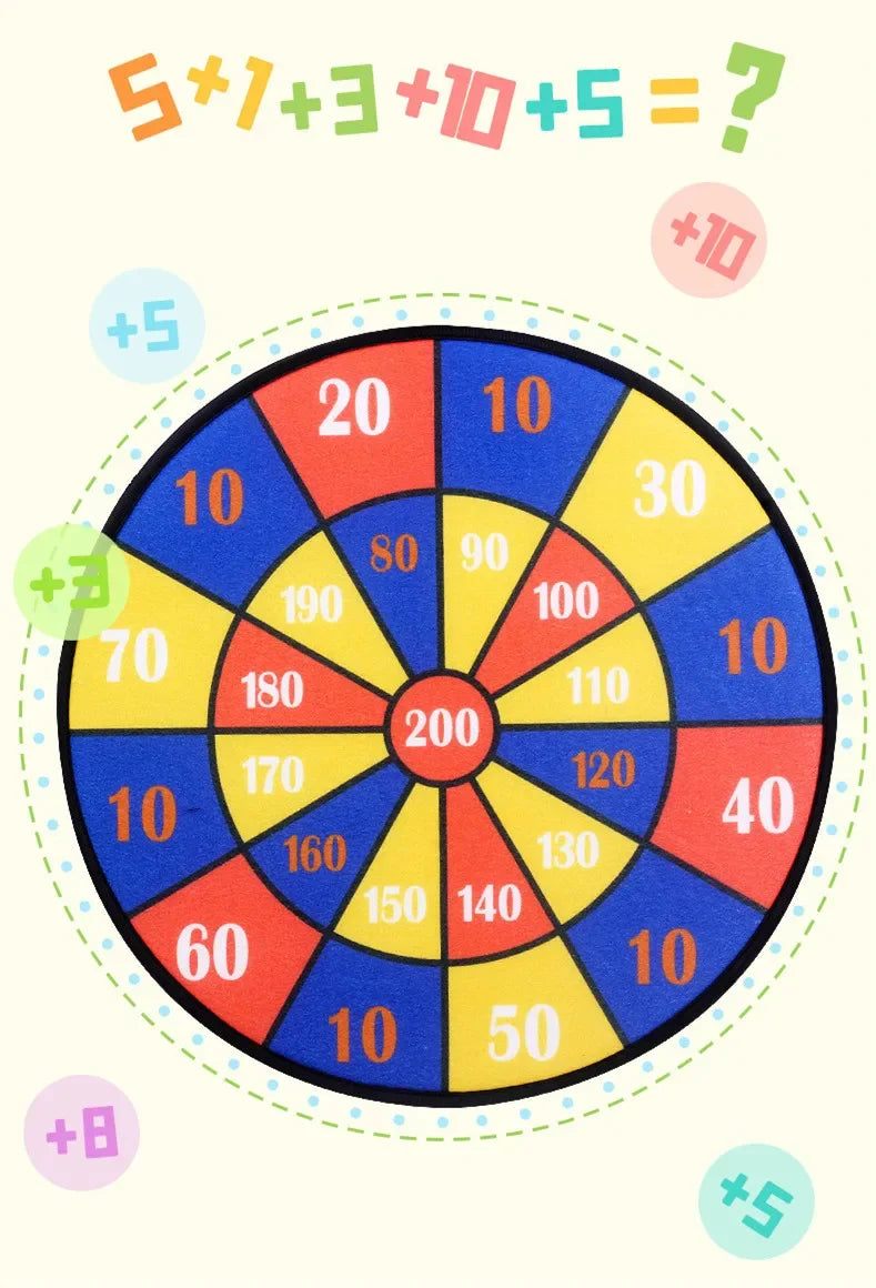 Educational Dart Board Baby Toy with Sticky Ball Darts – Indoor Montessori Sports Game for Children (Ages 3–7)