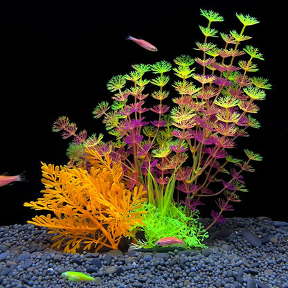 Artificial Aquarium Plants – Plastic Aquatic Underwater Plants for Fish Tank Decoration, Aquascaping & Aquarium Accessories
