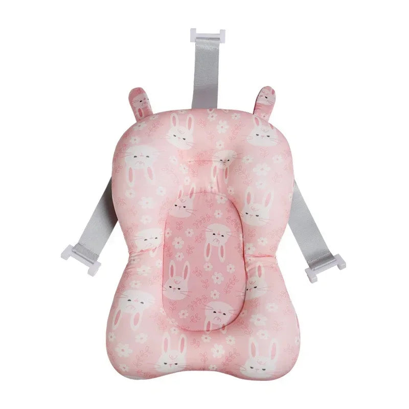 Tapete de soporte para bañera de bebé recién nacido – Cojín de baño plegable antideslizante para bebés, almohadilla de bañera de seguridad con diseño de dibujos animados para baby shower, soporte cómodo para lactancia y baño