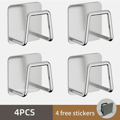 Soporte de esponja para fregadero de acero inoxidable – Estante de secado autoadhesivo para desagüe de cocina, organizador de almacenamiento de esponjas montado en la pared con ganchos para fregadero, accesorios para lavavajillas y organización de cocina