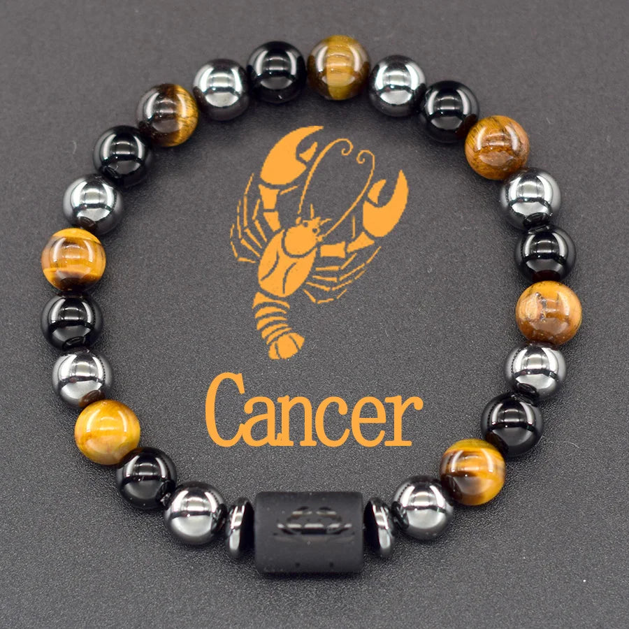 Pulsera de constelación de 12 signos del zodiaco – Brazalete con dije de astrología para hombres y mujeres | Regalo de joyería de amistad Aries, Virgo, Leo y Libra
