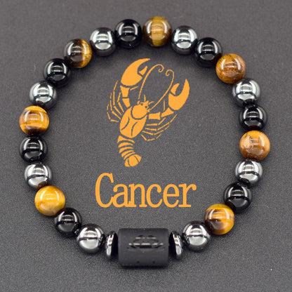 Pulsera de constelación de 12 signos del zodiaco – Brazalete con dije de astrología para hombres y mujeres | Regalo de joyería de amistad Aries, Virgo, Leo y Libra