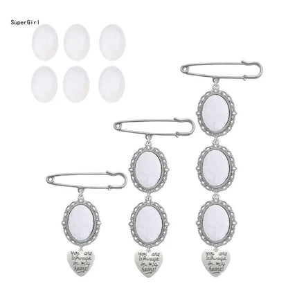 Wedding Bouquet Photo Charm – Oval Picture Frame Pendant Brooch for Bridal Bouquets & Memorial Keepsakes