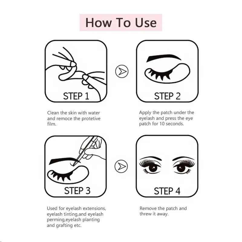 50 PARCHES DE HIDROGEL PARA EXTENSIONES DE PESTAÑAS – Almohadillas para Debajo de los Ojos para Injerto de Pestañas, Aislamiento de Pestañas, Mascarilla Hidratante para Ojos y Tratamiento de Belleza