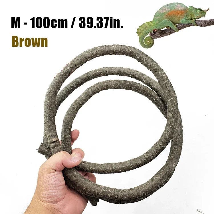 Bendable Reptile Jungle Vines – Flexible Foam Rattan Fake Branches for Lizard & Chameleon Terrariums, Rainforest Habitat Landscaping Decor