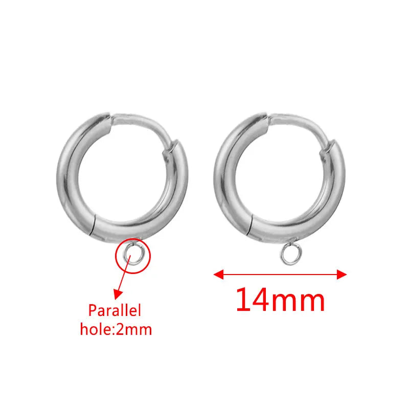 10-Piece Gold Stainless Steel Hoop Earring Hooks with Round Posts – DIY Earring Making Supplies & Jewelry Findings for Women