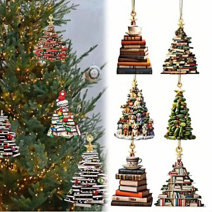 Acrylic Flat Christmas Santa Pendant – Multifunctional Character Hanging Ornament for Christmas Tree, Holiday Home Decor & Gifts