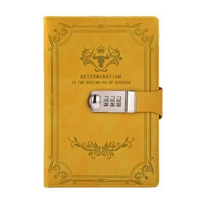 A5 Retro Password Lock Diary – 200-Page Journal Notebook with Secure Lock