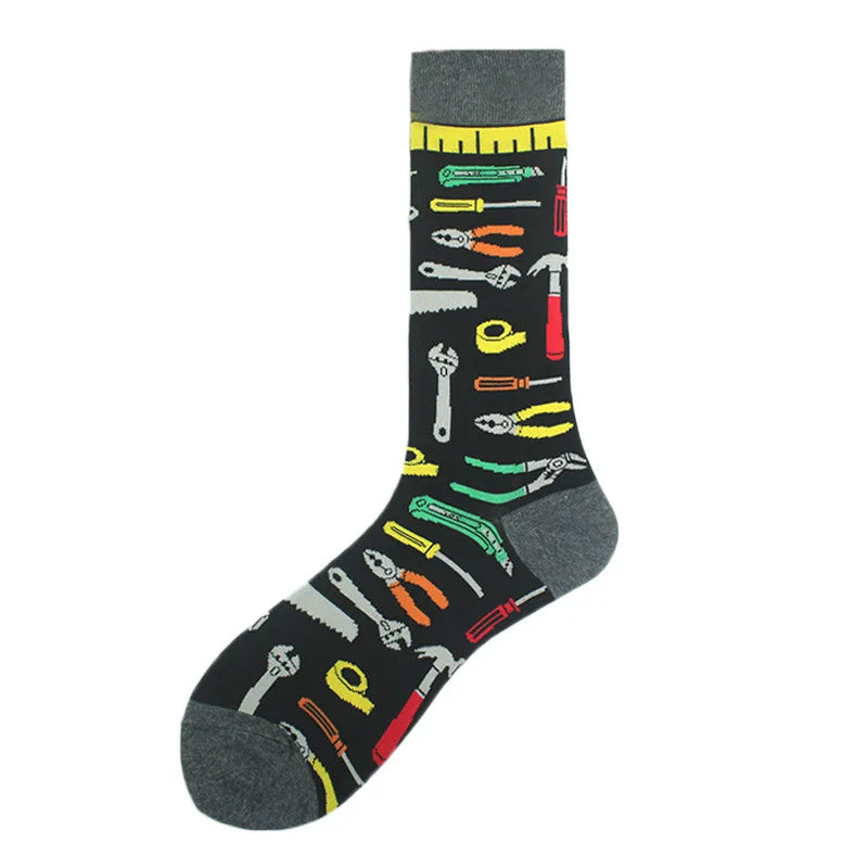 Funny Cotton Novelty Crew Socks – Alien, Planet, Shark, Dinosaur, Skateboard & Math Designs for Men & Women