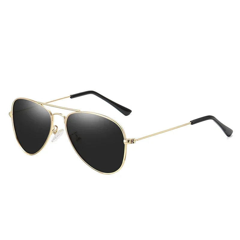Kids' Polarized Pilot Sunglasses – Classic Metal Frame Children's Eyewear with UV400 Protection for Girls & Outdoor Activities