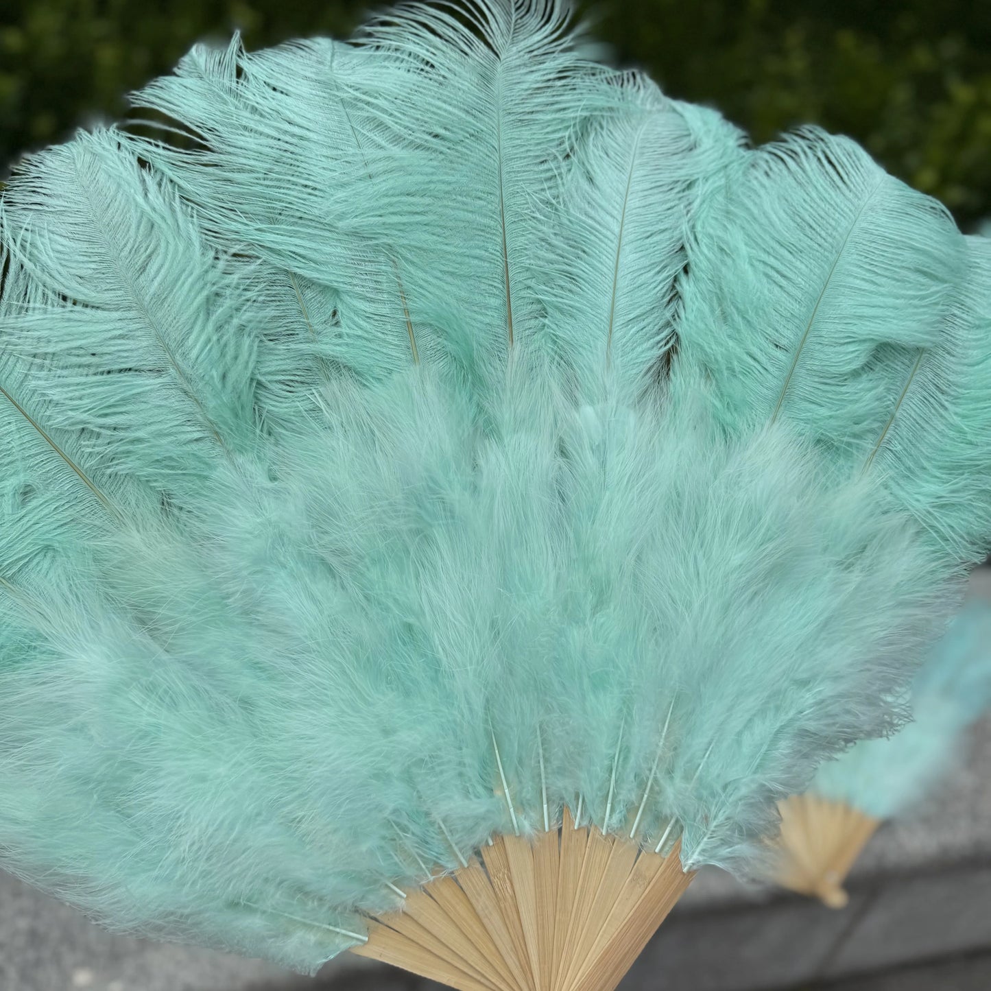Abanico Grande de Plumas de Avestruz Blancas – Elegante Abanico para Baile y Actuaciones Escénicas (100 cm / 130 cm)
