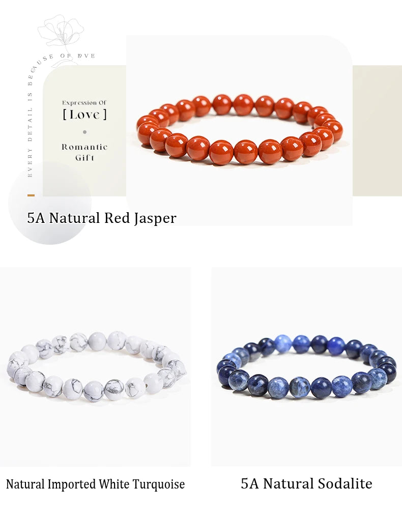 Pulsera de Cuentas de Piedra Natural – Pulsera de Gemas de Amatista, Ojo de Tigre, Cuarzo Cristal y Ágata para Mujeres y Hombres, Regalo de Joyería de Energía Reiki