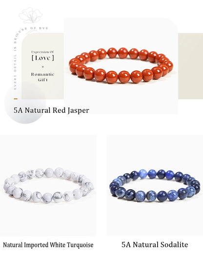 Pulsera de Cuentas de Piedra Natural – Pulsera de Gemas de Amatista, Ojo de Tigre, Cuarzo Cristal y Ágata para Mujeres y Hombres, Regalo de Joyería de Energía Reiki