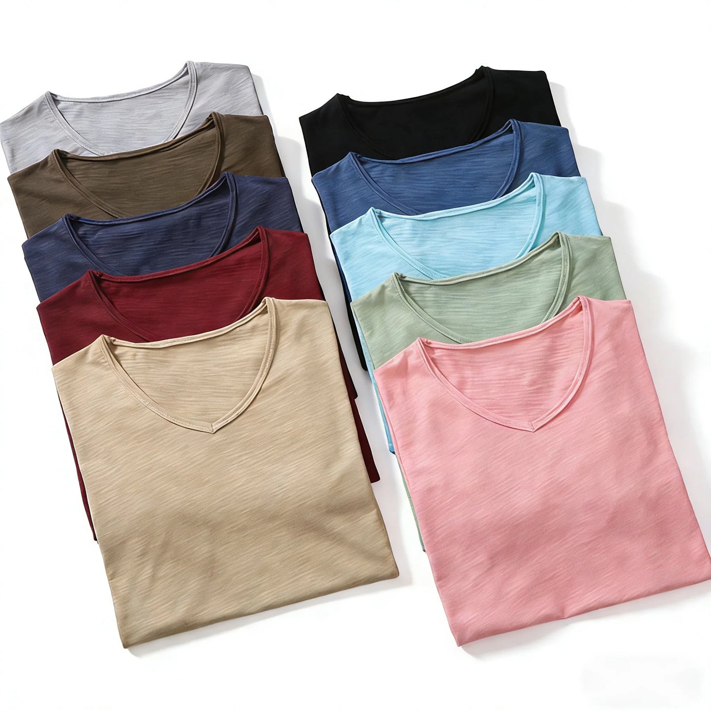 Camiseta 100% algodón para hombre – Suave, manga corta casual, transpirable, top de verano en blanco y negro para uso diario
