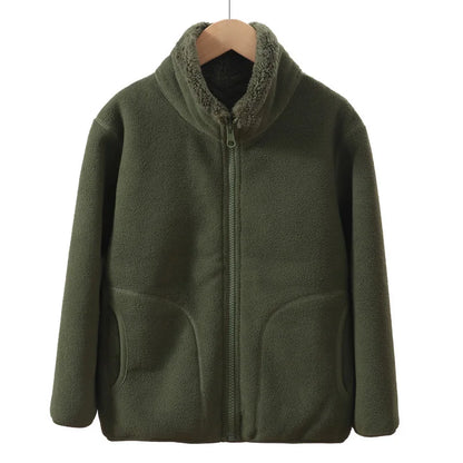 Teen Boys and Girls Winter Fleece Jacket, Thick Warm Windproof School Coat, Cozy Casual Outerwear for Older Teens and Young Adults