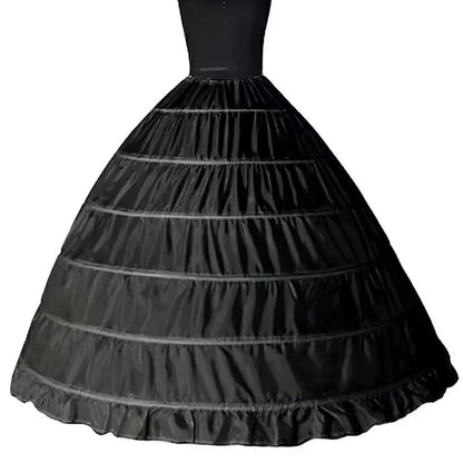 Enagua de boda de crinolina de 6 aros – Enagua larga blanca para vestido de baile, capa de soporte de falda de medio deslizamiento para vestido de novia, accesorios de boda para vestidos de princesa y vestidos formales