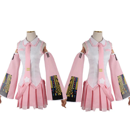 Pink Cosplay Costume Performance Suit – Miku Regular Version with Wig (Girls Spring Sakura Cherry Anime Outfit)