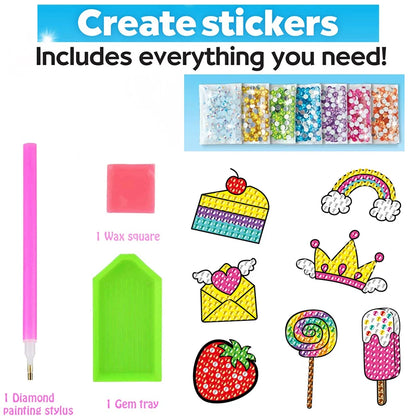 Kit de pegatinas de pintura de diamantes grandes de 12 piezas – Manualidades de mosaico de unicornio, animales y vida marina para niños