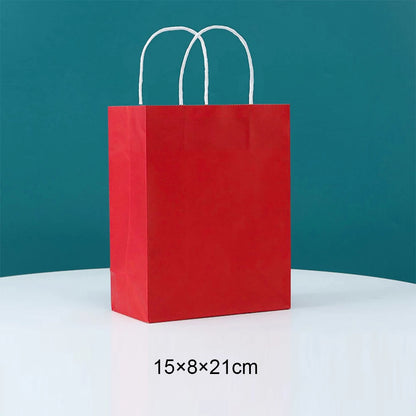 Bolsas de regalo de papel kraft de 5/10/25/50 piezas con asas – Bolsas de regalo y dulces de 10 colores para cumpleaños, bodas, baby showers y empaques de regalo