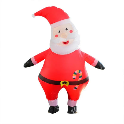 Funny Inflatable Christmas Costumes for Adults and Kids, Santa Claus Reindeer Snowman Christmas Tree Penguin Outfit for Halloween, Xmas, Carnival and Holiday Parties