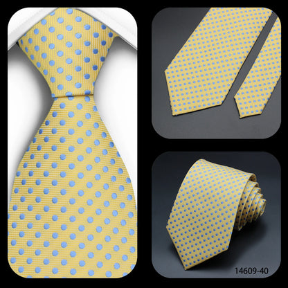 Corbata Floral de Puntos para Hombre – Corbata Casual de Moda Azul Roja Amarilla para Negocios, Bodas y Ocasiones Formales | Accesorio de Regalo