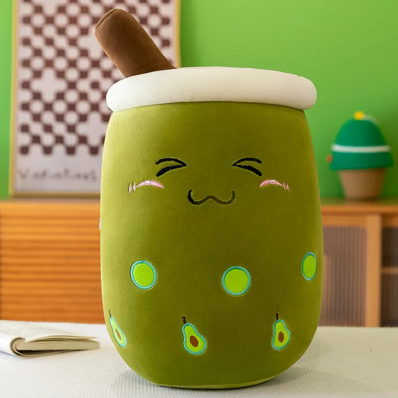Giant Bubble Tea Plush Pillow – 22–70cm Squishy Milk Tea Boba Stuffed Toy Fruit Drink Bottle Decor Gift