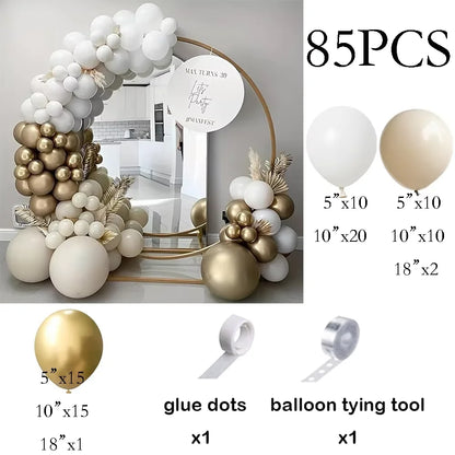 Sage Green Balloon Arch Garland Kit – Green, White, Sand & Gold Confetti Latex Balloons for Birthday, Wedding & Graduation Decorations
