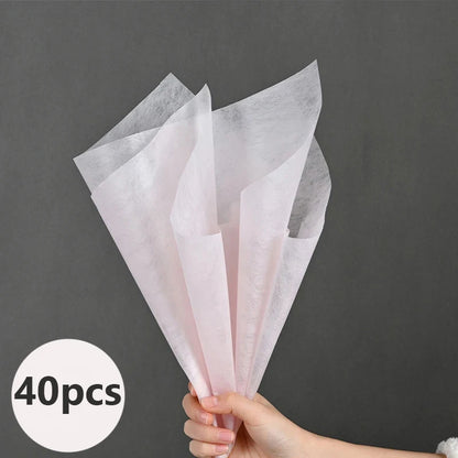 40PCS Non-Woven Flower Wrapping Paper for Bouquets, Floral Arrangements, Gifts & Florist Supplies