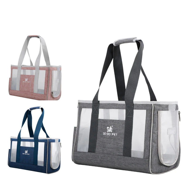 Bolsa transportadora portátil para gatos y perros, transpirable, de un solo hombro, para viajes, para gatitos, cachorros y mascotas pequeñas