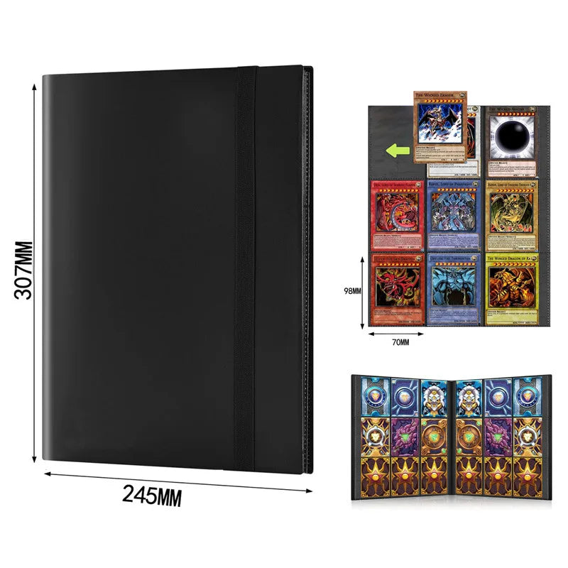 Album classeur de cartes de collection à 9 pochettes – Organisateur de rangement de cartes Pokémon et Yu-Gi-Oh grande capacité