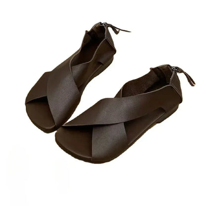 Women's Gladiator Flat Sandals Open Toe Casual Roman Beach Summer Shoes
