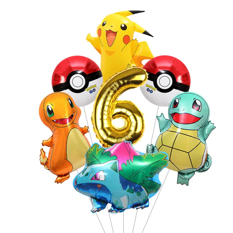 Cartoon Pikachu Shaped Foil Balloons – Aluminum Film Balloons for Indoor & Outdoor Party Decorations