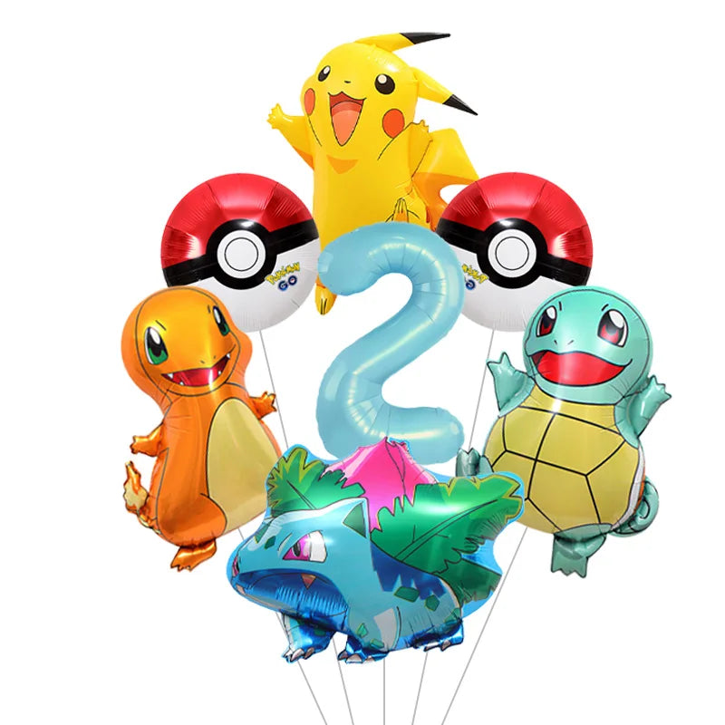 Cartoon Pikachu Shaped Foil Balloons – Aluminum Film Balloons for Indoor & Outdoor Party Decorations